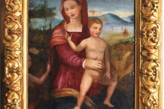 Restauro dipinto su tavola Madonna col Bambino e cornice dorata